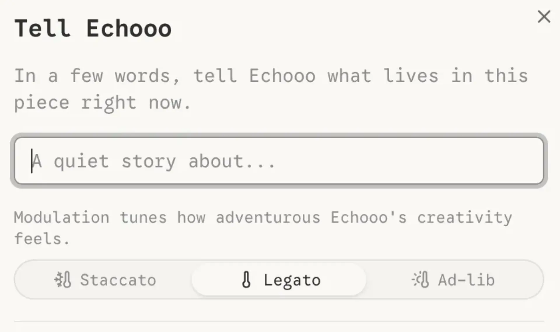 Tell Echooo and modulation settings